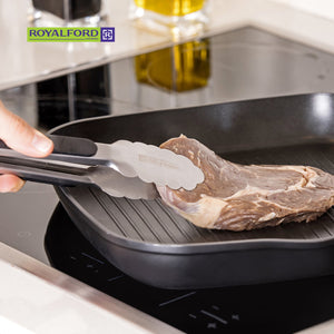 Royalford RF2043-FT9  9" Food Tong | ergonomic grip, durable build, auto-lock design and dishwasher-safe| convenience for easy and hygienic serving in kitchens|