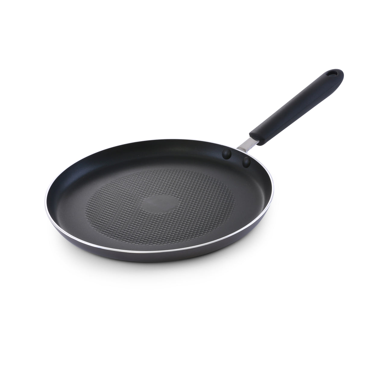 Royalford RF4125PC 26CM Non-Stick Pancake Tawa | Induction Compatible Base | 2-Layer Coating | 3.0MM Thick Aluminium Body & Heat-Resistant Handle for Daily Home Use