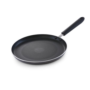 Royalford RF4125PC 26CM Non-Stick Pancake Tawa | Induction Compatible Base | 2-Layer Coating | 3.0MM Thick Aluminium Body & Heat-Resistant Handle for Daily Home Use