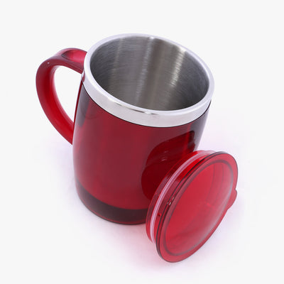 Royalford RF6154 Double Wall Travel Mug | 400ML Stainless Steel Coffee Mug with Lid| BPA Free Insulated Thermal Cup for Hot & Cold Drinks| Portable Office & Travel Mug