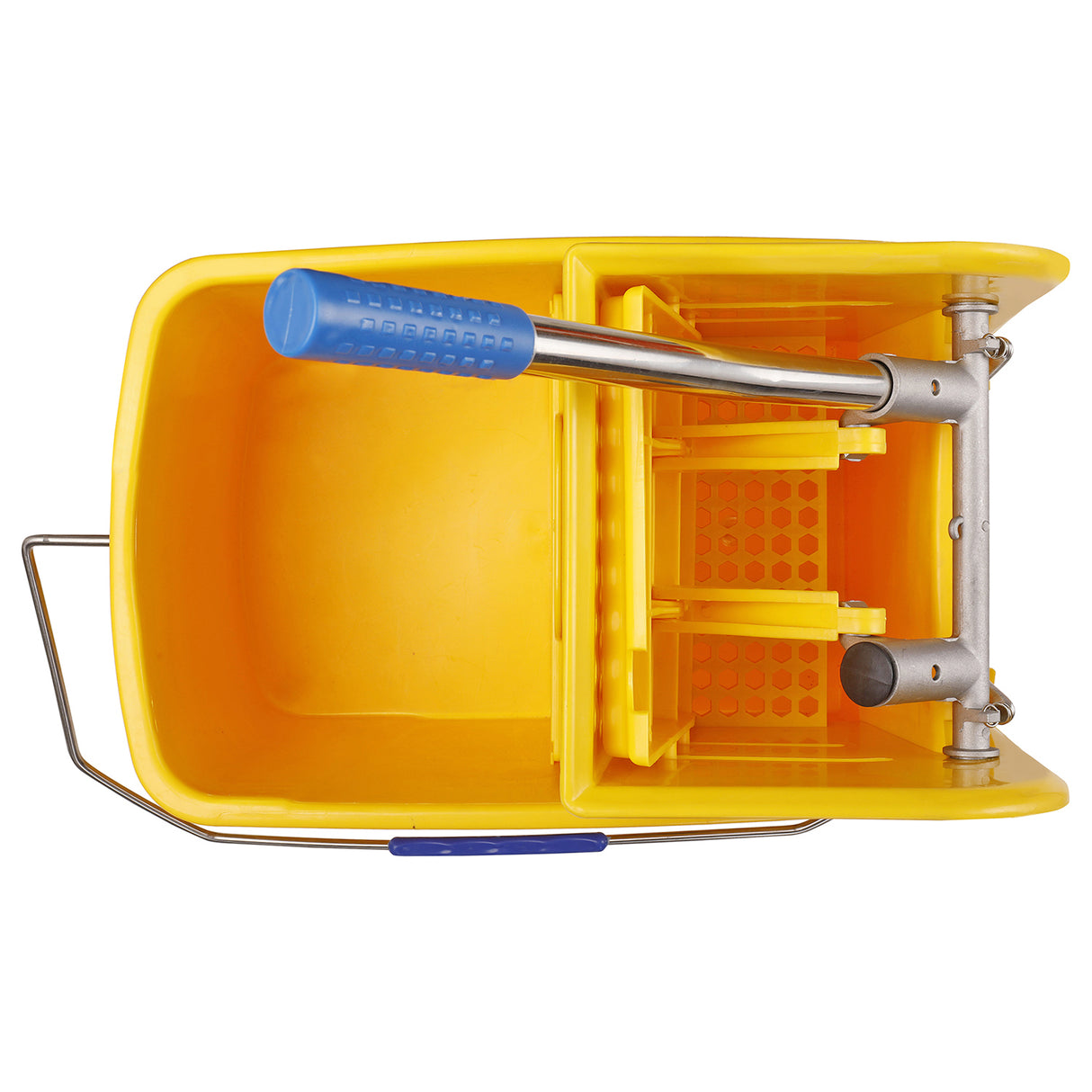 Royalford RF7722 Bucket Mop Wrangler with Wheels | Heavy-Duty Mop Wringer Bucket | Comfortable Handle | Large Wringing Area | Smooth Surface & Non-Marking Quiet Casters