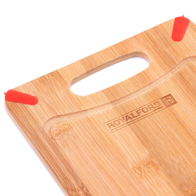 Royalford RF8685 Carbonized Bamboo Cutting Board | 25×20cm Size | Organic Hygienic Kitchen Chopping Board | Knife Friendly Eco Friendly Lightweight Food Preparation Board