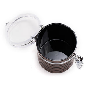 Royalford RF8221 Cherrywood Acrylic Canister 570ML | Airtight Kitchen Storage Jar | Clamp Lock Lid| Durable Acrylic Body| Stylish Wood Finish for Dry Food Storage