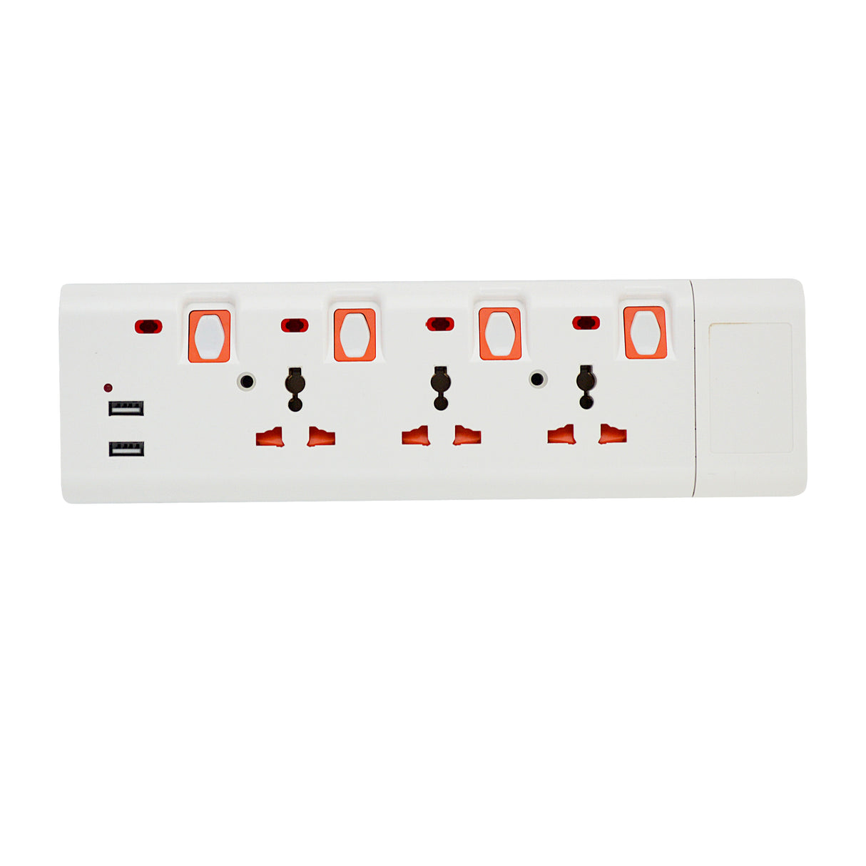 Geepas 3 Way Extension Socket with 2 USB Port - 4 Led Indicators with Power Switches | Extra Long 3m Cord, Over Current Protected | Ideal for All Electronic Devices