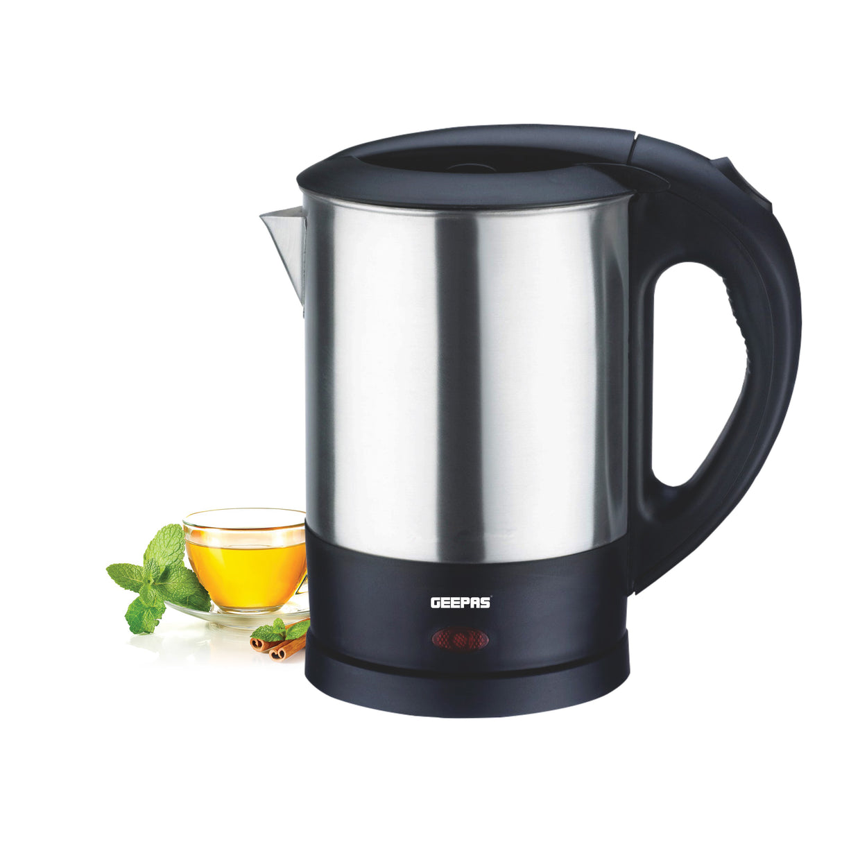 Geepas GK5418 1350W Travel Electric Kettle - Stainless Steel Housing, Boil-Dry & Overheat Protection |Boiler for Hot Water, Tea & Coffee | 1.0L | 2 Year Warranty
