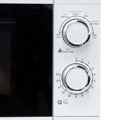 Geepas GMO1894 20L Solo Microwave Oven 1200W | 6 Power Levels | Fast Defrost & Timer |  Mechanical rotary controls | Durable painted steel cavity | Push-button door