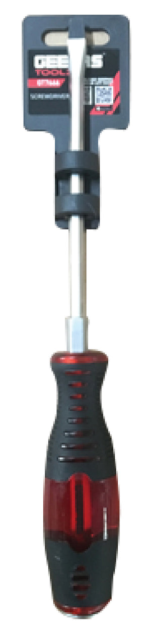 Geepas GT7666 Slotted Screwdriver 6.5 x 150mm CR-V Steel Blade | Ergonomic Soft Grip Handle | Premium chrome vanadium |Ergonomic PP + TPR soft grip handle | Durable