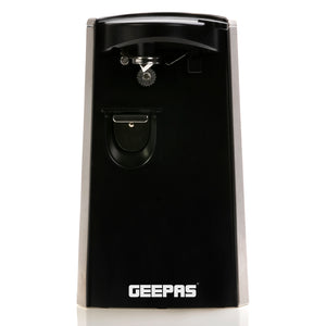 Geepas GCO63023UK Electric Can Opener | 3-in-1 Functionality for Opening Cans| Opening Bottles & Sharpening Knives| Durable Stainless Steel Detail|  Hands-Free Design