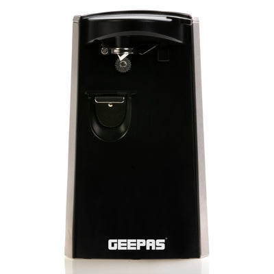 Geepas GCO63023UK Electric Can Opener | 3-in-1 Functionality for Opening Cans| Opening Bottles & Sharpening Knives| Durable Stainless Steel Detail|  Hands-Free Design