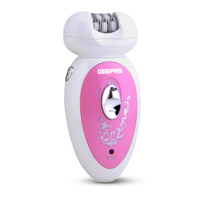 Geepas GLS8679 2-in-1 Rechargeable Ladies Epilator Set | Dual Function Shaver & Epilator| Cordless Operation | USB Charging| LED Precision Light |  Stainless Blades