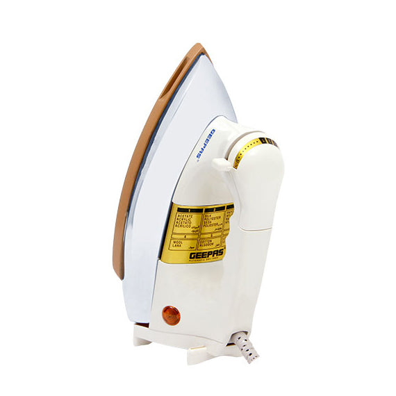 Geepas Automatic Dry Iron GDI2780 | 1200W Heavyweight Iron with 60 Microns Nonstick Golden Teflon Soleplate, Temperature Dial, Safe Handle, All Fabrics, 2Year Warranty