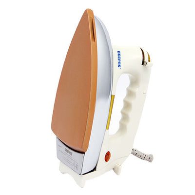 Geepas Automatic Dry Iron GDI2780 | 1200W Heavyweight Iron with 60 Microns Nonstick Golden Teflon Soleplate, Temperature Dial, Safe Handle, All Fabrics, 2Year Warranty