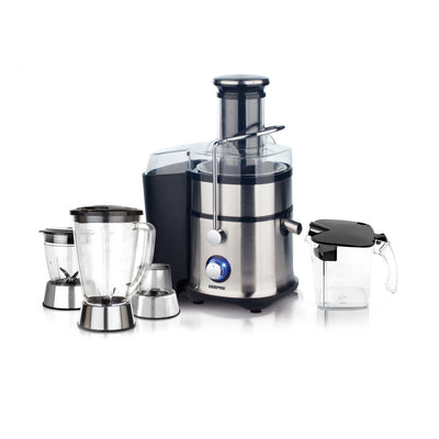 Geepas GSB5451 4-in-1 Juicer & Blender - Compact Electric Blender, Juicer, Chopper & Grinder | 2-Speed Pulse Function for Ice Crusher | 800W - 2 Years Warranty