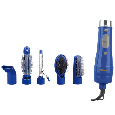 Geepas GH715 6-in-1 Hair Styler 750W - 2 Speed Settings, Overheat Protection, 360 Swivel Cord & Cool Function - Multi-Functional Salon Hair Styler | 2 Years Warranty