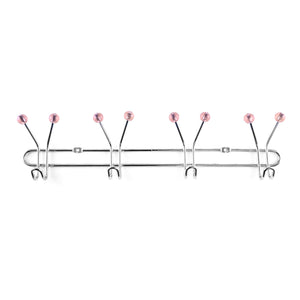Royalford RF1427 4 Hooks Metal Hanger| wall mounted, durable storage rack with sturdy metal build| chrome finish, and rounded tips, ideal for dress, and home use|