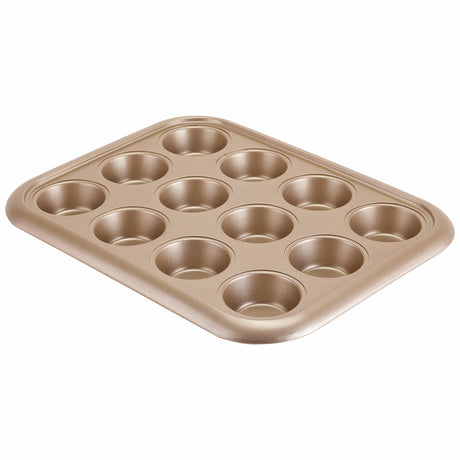 Royalford RF8793 12 Cups Muffin Pan | Premium Non-Stick Oven Safe Bakeware Tray for Cupcakes, Muffins Etc | Even Heat Distribution | Easy Food Release Durable Baking Pan