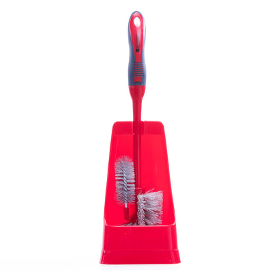 Royalford RF8834 One Click Series Toilet Brush | Holder Easy Clean Durable Bathroom Cleaning Brush | Ergonomic Handle Strong Bristles Hygienic Stand for Daily Toilet Use