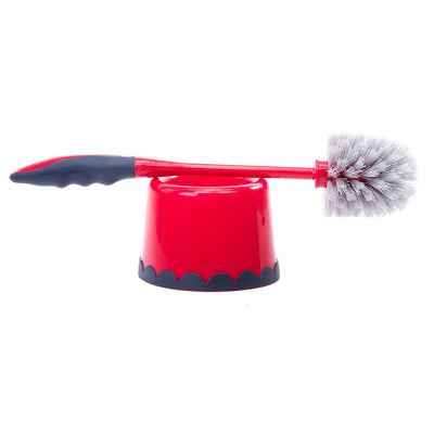 Royalford RF8835 Toilet Brush | One Click Series Easy Clean Toilet Brush | Comfortable Handle for Clearing Clogged Toilets and Drains for Home and Office Bathroom Use
