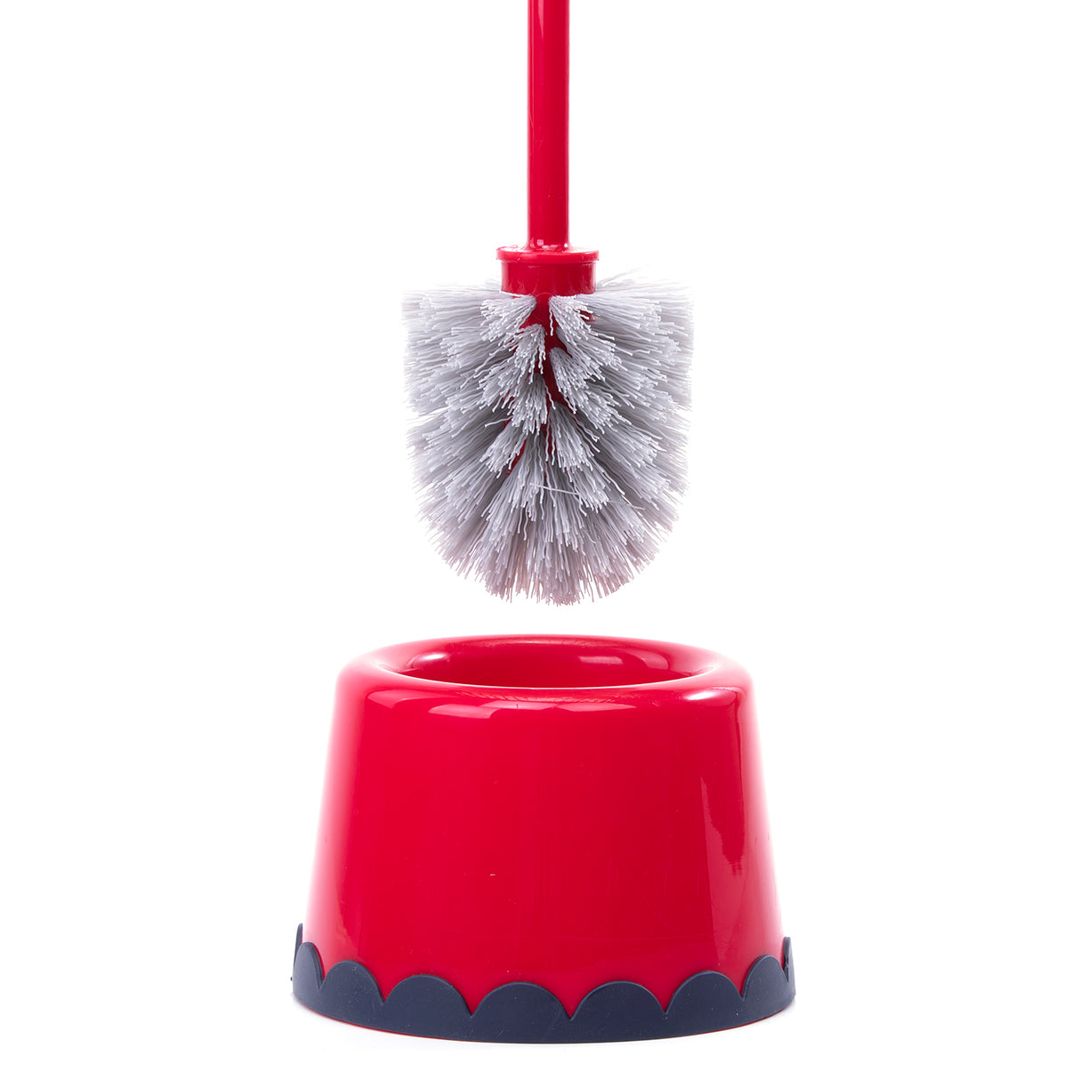Royalford RF8835 Toilet Brush | One Click Series Easy Clean Toilet Brush | Comfortable Handle for Clearing Clogged Toilets and Drains for Home and Office Bathroom Use