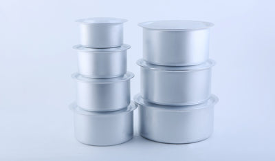 Royalford RF8989 7-Piece Aluminium Casserole Pot Set with Lids | 14cm, 16cm, 18cm, 20cm, 22cm, 24cm & 26cm | 100% food-grade virgin aluminium |Excellent heat conductivity