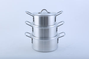 Royalford RF8990 5-Piece Aluminium Casserole Pot Set with Lids & Handles |  22cm, 24cm, 26cm, 28cm & 30cm | 100% food-grade virgin aluminium | Lightweight yet durable