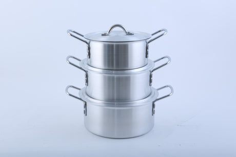 Royalford RF8990 5-Piece Aluminium Casserole Pot Set with Lids & Handles |  22cm, 24cm, 26cm, 28cm & 30cm | 100% food-grade virgin aluminium | Lightweight yet durable