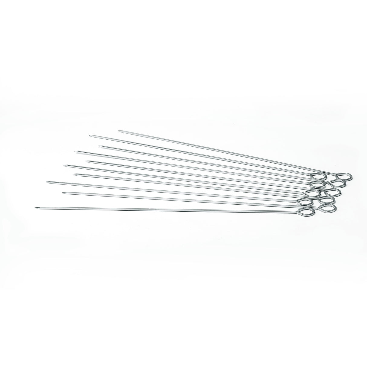 Royalford RF9402 BBQ Skewers | 42cm Set of 10 | Stainless Steel Metal Grill Skewers | Loop Handle for Barbecue, Kebabs, Outdoor Grilling & Camping Use Kitchen Accessory