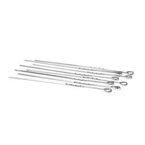 Royalford RF9403 BBQ Skewer Set |  8  Stainless Steel 40cm Reusable Barbecue Skewers |  Suitable for Grilling Kebabs, Meat, Vegetables &  Outdoor BBQ Camping Use
