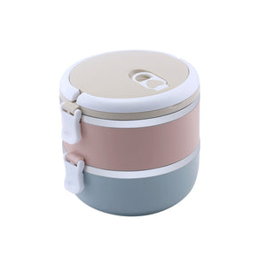 Royalford RF9294 Two-Layer Lunch Box 1400ml |Vacuum Insulated Stainless Steel Food Container | Leak Proof Easy Lock System| Portable Handle for Office, Travel & Daily Use