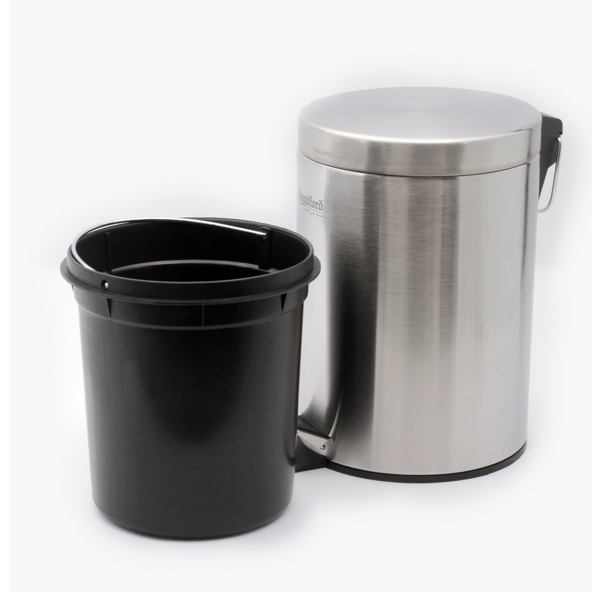 Royalford RF5125 5L Stainless Steel Pedal Bin | Soft Close Lid | Removable Inner Bucket | Hands-Free Steel Foot Pedal | Rust Resistant Waste Bin for Kitchen & Bathroom