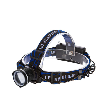Geepas GHL51085 Rechargeable LED Headlamp | T6 LED 400–500 Lumens | Aluminium Alloy Head | Zoom Beam | 180° Rotation| Multi-Mode Lighting for Activities and Camping