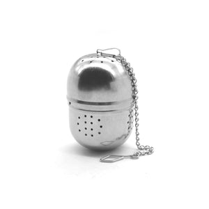 Royalford RF9697 304 Stainless Steel Tea Strainer with Chain | Egg Shaped Loose Leaf Tea Infuser with Hook for Cups, Mugs, Teapots & Daily Brewing Use| Anti-rust Design