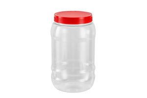 Royalford RF11099 Round Air-Tight PET Jar 2000ML | BPA-free, odor-free, leak-proof design & secure lid| Durable food storage container ideal for grains, snacks|