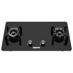 Geepas GGC31068FFD 2-in-1 Built-In Glass Gas Hob with Tempered Glass Platform | Strong Cast Iron Burners | Safety Flame Failure Device and Reliable Auto Piezo Ignition