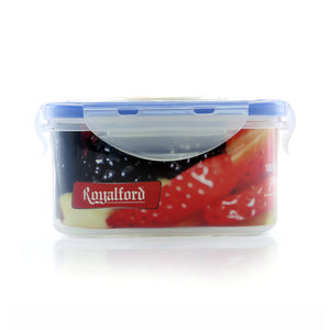 Royalford RF5890 500ML airtight food storage box | BPA-free transparent container with 4-side locking lid| freezer, microwave safe without lid, dishwasher safe|