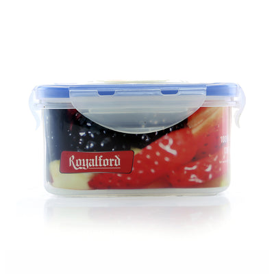 Royalford RF5890 500ML airtight food storage box | BPA-free transparent container with 4-side locking lid| freezer, microwave safe without lid, dishwasher safe|