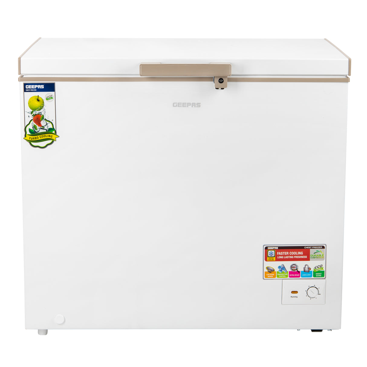 Geepas GCF3006WAH Chest Freezer |300L Large Capacity| Energy-Efficient Deep Freezer|  Adjustable Thermostat| Fast Freezing Function| Low Noise Operation| 1-Year Warranty