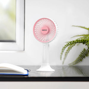 Geepas GF21206 4-Inch Rechargeable Handy Fan | Portable Personal Fan with Powerful Motor| 3 Speed Settings| USB Charging| Long Battery Life| Lightweight| 2 Years Warranty