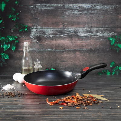Royalford RF2957 26CM Non-Stick Fry Pan | PFOA-Free Aluminium Body and Heavy-Duty Bakelite Handle | Compatible with Gas, Electric and Halogen Cooktops| Elegant Design