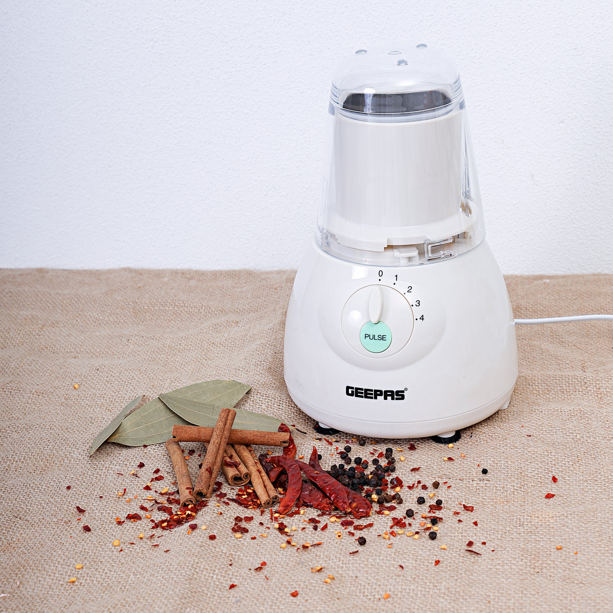 Geepas GSB5484 2-in-1 Blender | 400W| Overheat Protection | 1.5L Capacity Jar & Coffee Grinder| Stainless Steel Blades| 4-Speed Control |Pulse Function| 2 Years Warranty