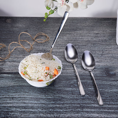 Royalford RF7231 Stainless Steel Dinner Spoon| durable rust-resistant construction & sleek polished finish| ergonomic grip & dishwasher-safe design for daily use|