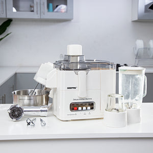 Geepas GSB1650 10-in-1 Food Processor & Juicer 400W - Multi-functional Smoothie Maker, Juicer, Compact Electric Blender, Chopper & Grinder | 1.5L Jar, 2-Speed Pulse Function for Ice Crusher