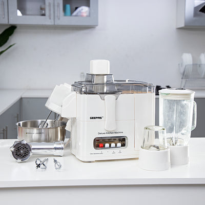 Geepas GSB1650 10-in-1 Food Processor & Juicer 400W - Multi-functional Smoothie Maker, Juicer, Compact Electric Blender, Chopper & Grinder | 1.5L Jar, 2-Speed Pulse Function for Ice Crusher