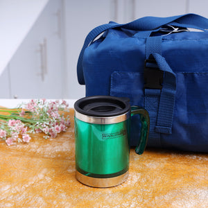 Royalford RF5130 Double Wall Travel Mug | 400ml Stainless Steel Insulated Coffee Mug |  Leak Resistant Thermal Cup for Hot & Cold Drinks | Portable Office & Travel Mug