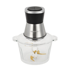 Geepas GMC42021 2L Multi Chopper |500W | Titanium Blades, 2-Speed Control & Glass Bowl | Garlic peeler attachment | Metal connector with silicone gasket | 2-YearWarranty