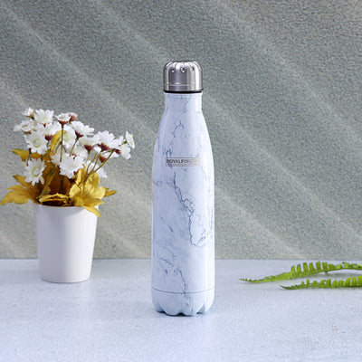 Royalford RF9477 Vacuum Bottle 500ml |  Stainless Steel Hot & Cold Insulated Water Bottle |  Double Wall Vacuum Insulation|  Leak Resistant Design & 304 Food Grade Inner