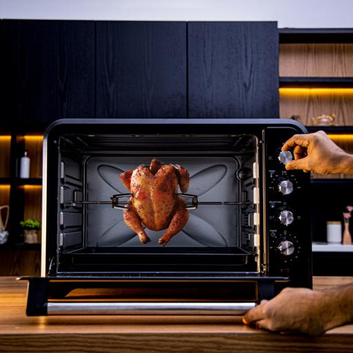 Geepas Electric Oven GO34018 | 60L Large Capacity | 2200W Power | Convection & Rotisserie Function | Adjustable Temperature Control | Durable Design | 2 Years Warranty