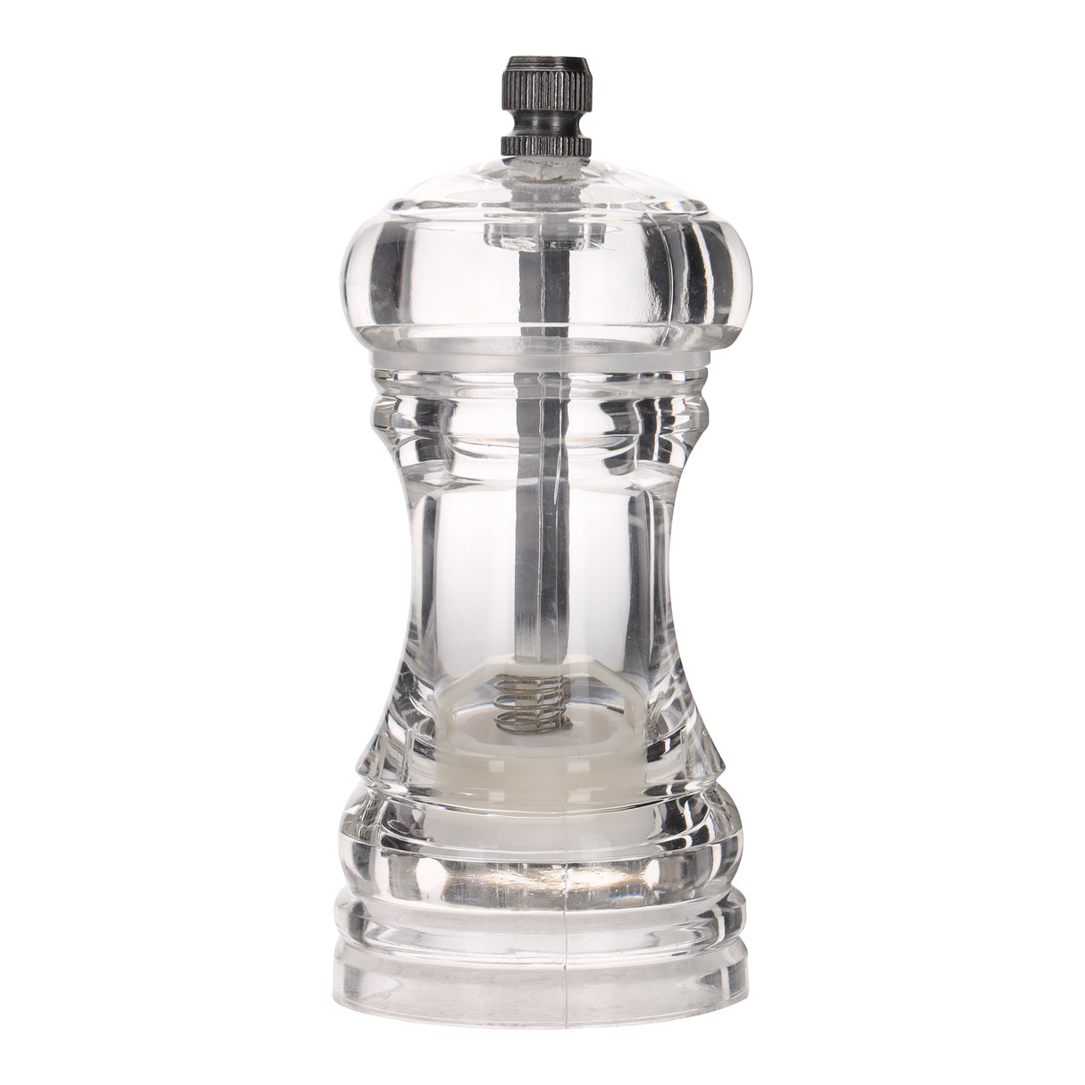 Royalford RF9961 Acrylic Pepper Mill | Premium Clear Pepper Grinder | Durable Ceramic Mechanism| Stylish Compact Kitchen Seasoning Tool for Smooth Grinding Performance