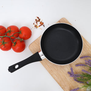 Royalford RF395FP20 Fry Pan 20CM | 3-Layer Non-Stick Coating| Durable Aluminium Body| Spin Bottom for Even Heating| Heat-Resistant Bakelite Handle for Everyday Cooking