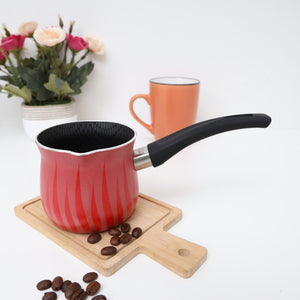 Royalford RF8271 Coffee Warmer |  8.5CM Aluminium Flame Design Milk & Coffee Heating Pot | Durable Lightweight Heat Efficient Mini Warmer for Home  & Office Use